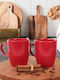 SteweHome Set Tassen Kaffee Keramik Rote 300ml 6 Stück