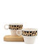 SteweHome Set Cesti Espresso Ceramice Bej 90ml 2 Bucăți