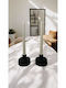 SteweHome Ceramic Candle Holder In Black Colour 10x10cm