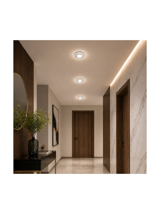 Alista Home Spot Rotund Din Sticlă Încastrat Cu LED Încorporat RGB Alb