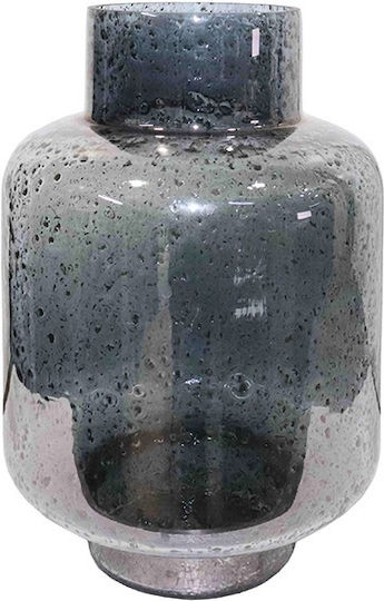 Zaros Decorative Glass Vase Tube Grey 20xH30cm