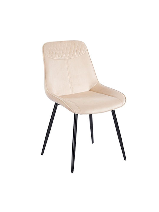 Terea Scaun de Dining Catifea Bej 51x58x87cm