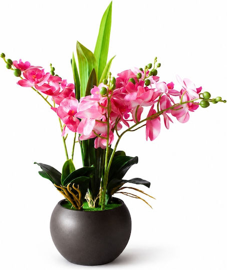 Decorative Artificial Orchid 42cm Black Planter 87552-1