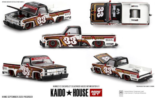 Model Mașină Chevrolet Silverado Kaido Intimidator V1 1980 Scara 1:64 Mini GT Khmg212