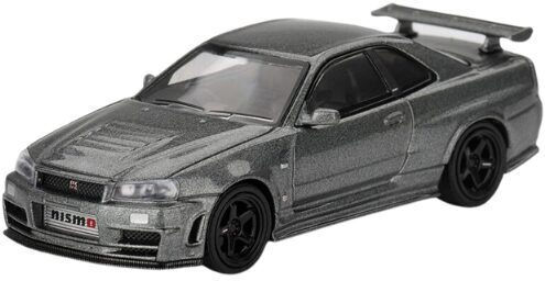 Model Mașină Nissan Skyline GTR R34 Gri Metalizat Închis Nismo CRS 1999 Scara 1:64 Mini GT MGT01160-R