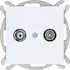 Rtv Antenna Socket Terminal 6 Db White Flush-mounted 1 Pc