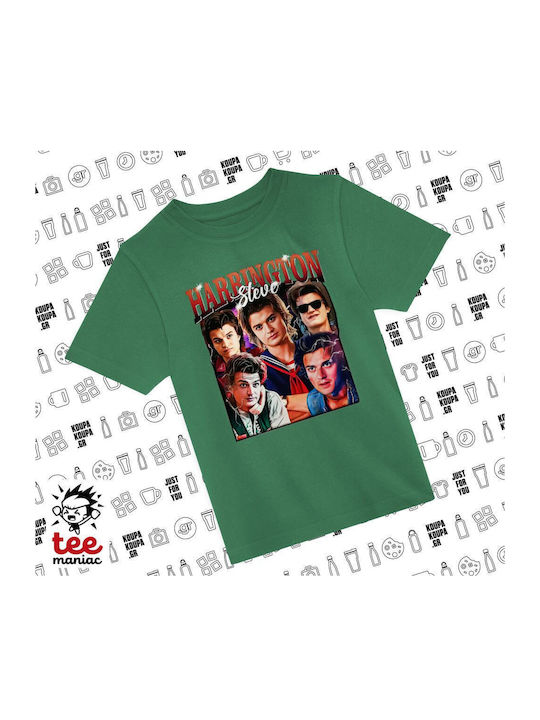 Stranger Things Kids T-shirt Green Steve Harrin...