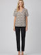 Women's Crop Top with V-Neckline Ecru