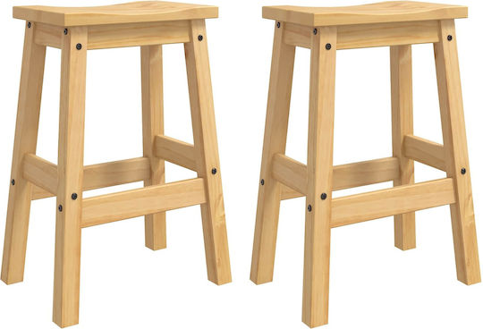 vidaXL Barhocker Aus Holz Mit Kerze Honig 2Stück 44x30x63cm