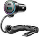 Joyroom JR-CL07 Φορτιστής Αυτοκινήτου 90W 3A με Θύρες: 1xUSB 1xType-C μαζί με Καλώδιο Type-C Μαύρο Χρώμα