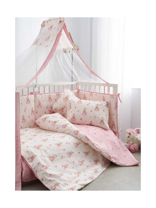 Vesta Home Set Baby Crib Sheets Cotton Pink 120x165cm 3pcs