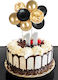 Gold Black Balloon Topper Gold Confetti