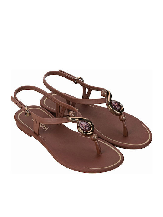 Grendha Anatomische Damen Flache Sandalen Braun