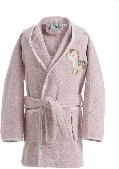 Vesta Home Βρεφικό Μπουρνούζι με Κουκούλα Pony Pink
