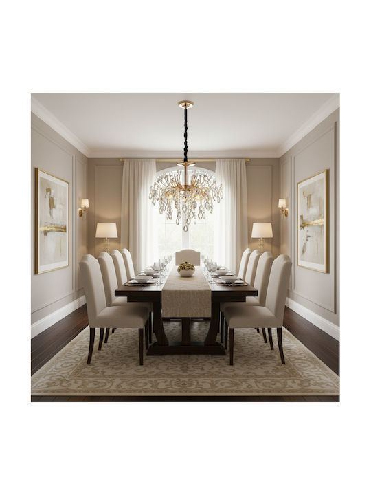 Alista Home Πολυέλαιος Ø50cm με Κρύσταλλα Χρυσός Alista Home Πολυέλαιος Ø50cm με Κρύσταλλα Χρυσός