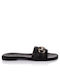 Damen Flache Schwarze Sandalen