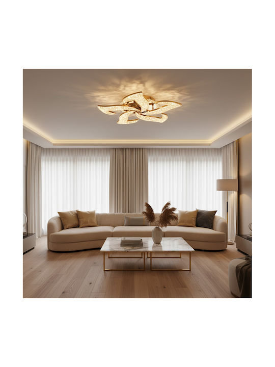 Alista Home Plafonieră de Tavan Aurie cu LED Integrat și Cristale și Telecomandă