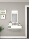 Wooden Console with Mirror White W82xD29.6xH15.8cm