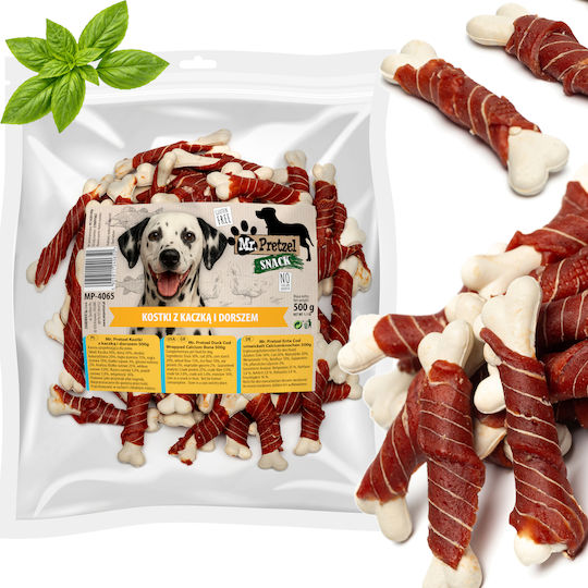 Mr. Pretzel Recompense Pentru Câini Rase Mici Dietetice Cu Rață, Cod, Grâu Și Orez 500gr