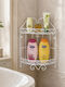 ForHome Corner Wall Mounted Bathroom Shelf Metallic White