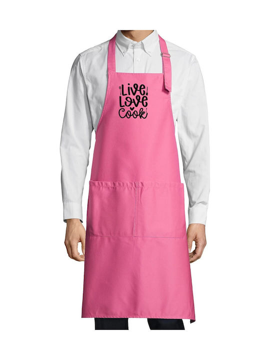 Pop Culture Live Love Cook Ποδιά Κουζίνας Ροζ 7...