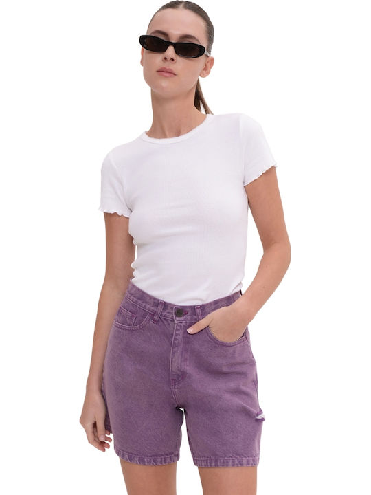 Γυναικείο Τζιν Ψηλόμεσο Σορτς Purple