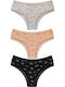Baumwoll Damen-Slips Brasilien 3er Pack Mehrfarbig