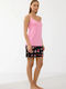 GoldenBay GoldenBay Sommer Damen Schlafanzug Set Rosa