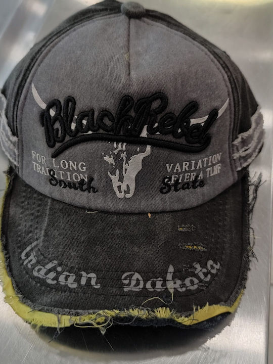 Jockey Cap Black Rebel Grey