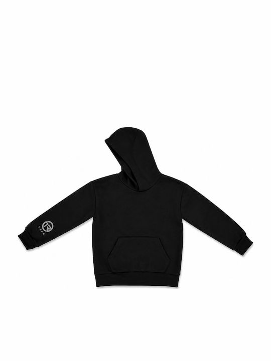 Kids Sweatshirt With Hood And Pockets Black