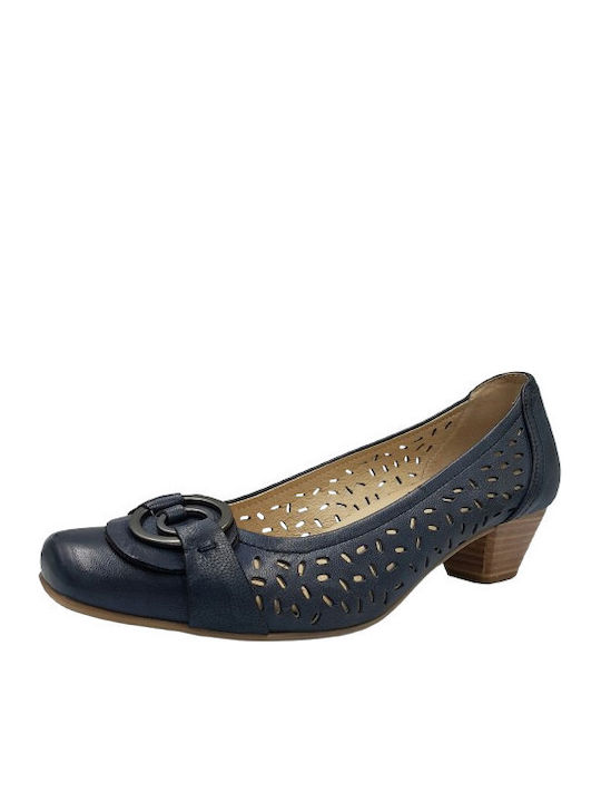 Pantofi cu toc din piele Albastre