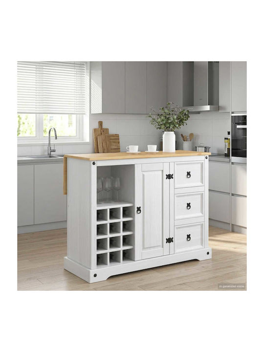 Floor Kitchen Cabinet White 112x70x91.5cm