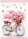 Greeting Card Blank Fantasy Bicycle Flowers
