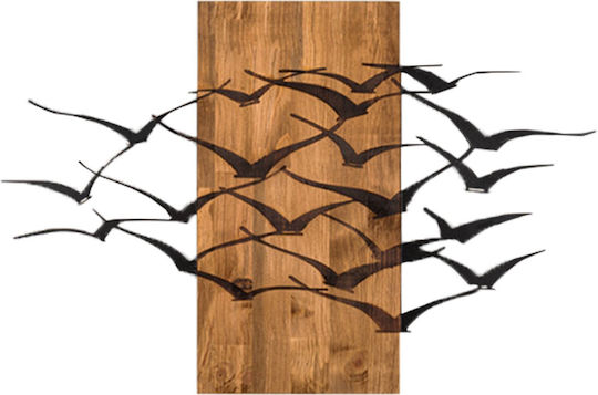 Freebox Gemischte Kunst Schwarzes aus Holz 86x3x58cm