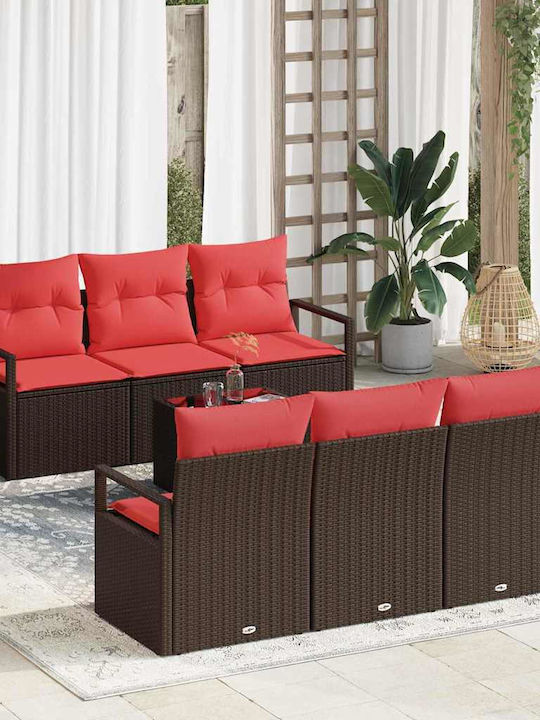 Garten- und Outdoor-Möbelsets Typsatz Wohnzimmer 7 Stück Beige mit Kissen