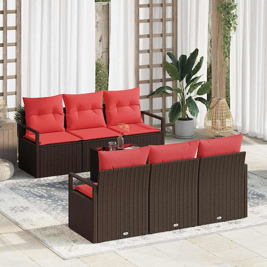 Garten- und Outdoor-Möbelsets Typsatz Wohnzimmer 7 Stück Beige mit Kissen