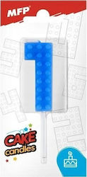 MFP Paper Geburtstagskerzen Torte Nummer 1 Blau