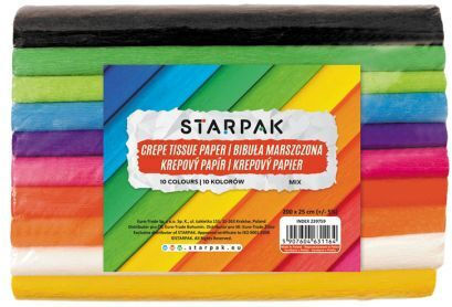 Starpak Χαρτί Γκοφρέ 10 Φύλλα 25x200εκ. Μαύρο