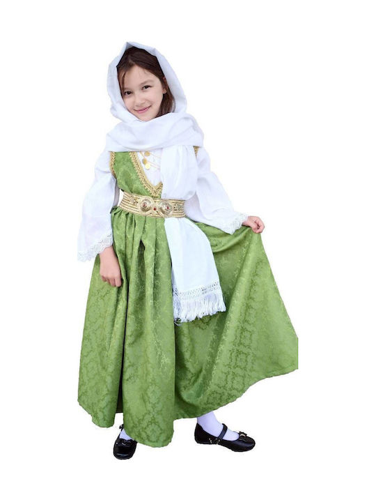 Traditional Kids Costume with Buckle with 3 Rows Necklace with 45 Coins