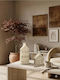 SteweHome Christmas Ceramic Beige Candlestick 2 Pieces