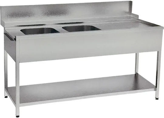 Niki Inox Spălătorie Scullery Sink Chiuvetă Deschisă Dublu LB0S.P8120.25 40x50x30cm