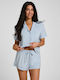 Hunkemöller Summer Women's Pyjama Blouse Blue Jersey Essential