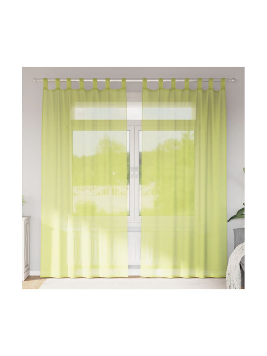 vidaXL Set Perdele Cu Capse Husă Verde Măr 140x225cm
