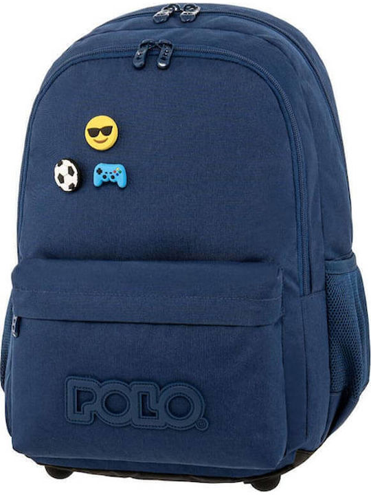 Polo Pins Σχολική Τσάντα Πλάτης Μπλε με Θήκη γι...