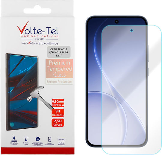 Volte-tel Tempered Glass Oppo Reno15 F/reno15 Fs 5g 6.57in 9h 0.30mm 2.5d Full Glue