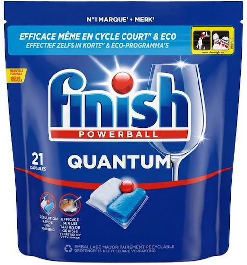 Finish Powerball Quantum 21 Κάψουλες Πλυντηρίου Πιάτων