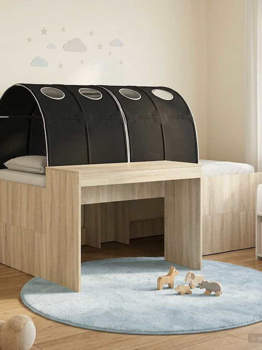 Kinderbett Einzel mit Schreibtisch Schwarz