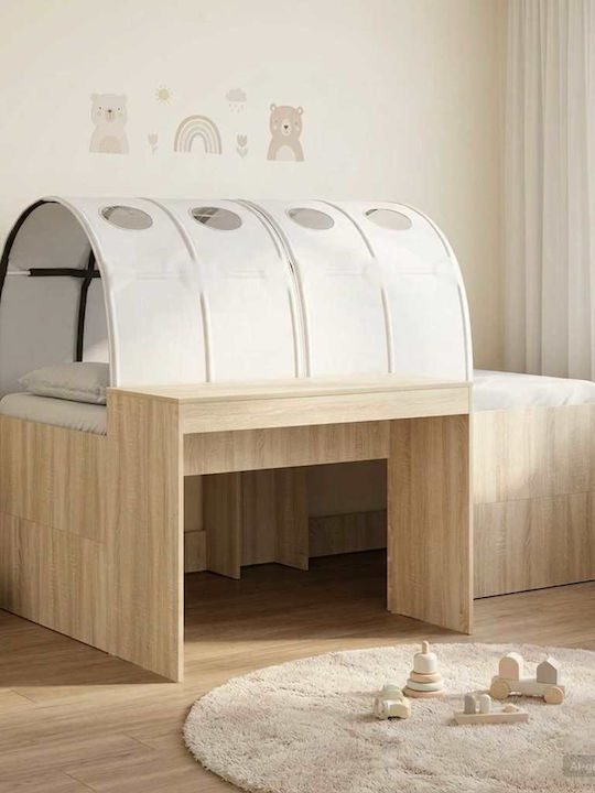 Kinderbett Einzel mit Schreibtisch Weiß