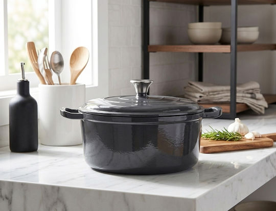 Siaki Collection Shallow Cast Iron Pot 4.4lt / 26cm