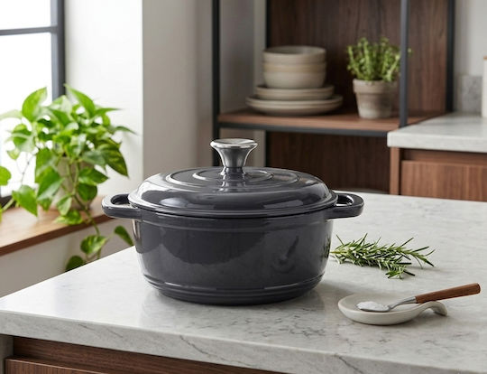 Siaki Collection Shallow Cast Iron Pot 2.4lt / 22cm